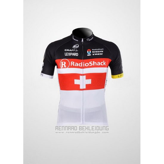 2012 Fahrradbekleidung Radioshack Champion Schweiz Trikot Kurzarm und Tragerhose - zum Schließen ins Bild klicken